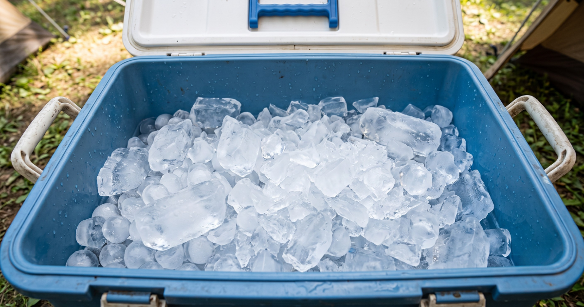 夏の釣りで氷を長持ちさせるクーラーボックスの詰め方